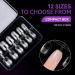 Gelike EC Short Square Nail Tips - 120PCS XS Soft Gel Full Cover False Nails - Pre-Etched for Extensions, PMMA Resin, Clear & Strong - 12 Sizes - Buy Online on GoSupps.com