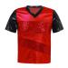 JanJean Kids Boys Short Sleeve V Neck Shiny Sequins Patchwork Dance Shirt Blouse Top Jazz Latin Dance Performance Wear Red 16 Years