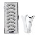 Magnetic Eyelashes with Applicator - Soft Natural Magnetic Eyelashes - 2 Pairs Reusable False Eyelashes Magnetic Lash Strips for 3D Natural Eye Makeup Easy to Wear