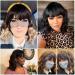 Ucubb Black Mixed Brown 14 Inch Short Wavy Bob Wig with Bangs - Shoulder Length Synthentic Heat Resistant Curly Hair Wig for Black Women - Buy Online on GoSupps.com