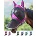 Harrison Howard Caremaster Pro Luminous Horse Fly Mask Large Eye Space Long Nose with Ears UV Protection For Horse Voodoo Blue M thoroughbred (M) Voodoo Blue