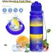 Coolfel 500ml BPA-Free Tritan Water Bottle for Kids - Motivational Time Marking - Dark Blue-Yellow - Perfect for School & Gym - Buy Online on GoSupps.com