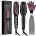 Hair Straightener Brush Ceramic Hot Comb 16 Temps Dual Voltage Anti-Scald & Auto-Off for Women Hot Brush for Styling