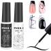NXJ INFILILA Gel Liner Nail Polish Set 2 Color French Tip Nail Polish White Black Gel Liner Nail Art Paint for Swirl Nails Built Thin Nail Art Brush in Gel Pens UV Soak off Gifts for Women A-BLACK&WHITE