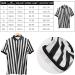 Yuehuamech Men's Umpire Jersey - Black & White Striped Referee Shirt with Zipper for Basketball & Football - Size L (60-65kg) - Buy Online on GoSupps.com