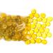 ARSUK Decorative Glass Pebbles Yellow Color Stones Beads Rounded Gems Flat Marble Vase Filler Fire Artificial Crystal Gemstones for Aquarium Mosaic Tiles Vases Craft Garden Flowerpot (70-80pcs) 70-80 yellow pebbles