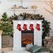 Belupai 17.3 Embroidered Velvet Christmas Stocking | Red Classic Holiday Gift Bag with Reindeer/Snow Design | Perfect for Fireplace Decor - Buy Online on GoSupps.com