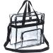 Stadium Approved Clear Tote Bag 12x6x12 - Black | Ideal for Travel, Gym & Stadium Security - Buy Online on GoSupps.com