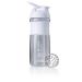 Blenderbottle Sportmixer Tritan drinking bottle with blender ball suitable as a protein shaker protein shaker water bottle or for fitness shakes BPA Free Fashion White 1 piece (1 Pack)