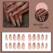 FOAMEE Medium Nude Coffin Fake Nails with Sequins Designs - Acrylic Glossy False Nails for Women - Buy Online on GoSupps.com
