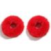 Womens 2 Pcs Furry Red Rabbit Hair Scrunchies - Fluffy Ponytail Holder Pompom Ball Ties - Girl Hair Accessories - Buy Online on GoSupps.com