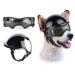 Namsan anti-UV dog glasses with pet helmet windproof eye protection dogs sunglasses cool motorcycle pet helmet for small/medium-sized dogs black