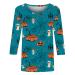 Halloween Costumes Quarter Sleeve Holiday Printed Basic Top Wing Blouse for Women Blue Small