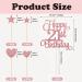 21st Birthday Cake Topper 2 PCS Cake Topper Happy 21st Birthday Cake Topper Double Sided Glitter Card Cake Decorations with Stars for Birthday Anniversary Party Decorations - Buy Online on GoSupps.com