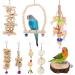 Vegena bird toys 8 Set Birds Wood ladder toys with landing site bird cage Accessories for budgies papals gray parrot nymphensittiche finchen kakadus parasher aras multi -colored (8er)