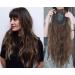 LXUE 22" Wavy Hair Topper with Bangs Add Volume Hair Extension Hair Pieces for Women with Thinning Hair Light Brown