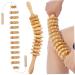 Massage tool wooden massage roller and wooden back massage roller 12 rollers and 360 rotatable gently curved muscle roller manual wood for body shaping muscle pain relief anti-cellulite