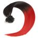 Buy 100% Remy Ombr Keratin Bonding Hair Extensions - 50x 1g 50cm U-Tip Smooth Strands in Natural Black/Red - Buy Online on GoSupps.com