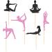 Ercadio 36 Pack Yoga Cupcake Toppers Black Glitter Yoga Balance Cupcake Picks Women Girls Yoga Cake Decorations for Gym Sports Yoga Theme Birthday Party Cake Decorations Supplies - Buy Online on GoSupps.com