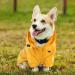 Kuoser Dog Rain Coat | Lightweight Reflective Puppy Poncho for Small Dogs | Yellow Small Dog Rainwear with Hoodie, Leash Hole & Pocket - Buy Online on GoSupps.com