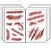 Halloween Face Temporary Tattoos 3D Body Scar Realistic Fake Face Blood Wound Stitch Tattoo Sticker Waterproof Zombie Makeup Vampire Makeup Prank Props