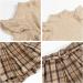 Miipat Toddler Girl Fall Winter Outfit Set | Long Sleeve Pullover Top with Mini Skirt | Girls Dress 5-6 Years Camel - Buy Online on GoSupps.com