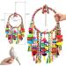 Bird Rope Ring Swing Perch with Chewing Toys for Small Birds - Parakeets, Cockatiels, Conures - Wooden Blocks, Corn Cob, Cardboard Bagels - Buy Online on GoSupps.com