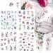 Floral and Butterfly Nail Art Stickers - Watercolor Decals for Women's DIY Manicure - 12PCS - Buy Online on GoSupps.com