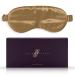 SILKSLEEK Eye Mask for Sleeping 22 Momme Pure Mulberry Silk Sleep Mask Filled with 100% Pure Silk Travel Essentials Super Soft & Comfortable Blackout Eye Mask in Gift Box (Gold)