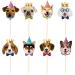 TSJ 24PCS Dog Cupcake Toppers Dogs Face Cake Toppers Puppy Pet Theme Birthday Party Decorations Supplies for Kids Dog Cupcake Topper New