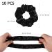Frcolor Velvet Hair Scrunchies - Pack of 10 Black Elastic Hair Bobbles for Stylish Hairstyles - Buy Online on GoSupps.com
