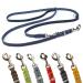 COPCOPET-fat leather line for dogs-3-way adjustable dog leash made of soft leather with carabiners & fittings made of chrome-braided leash 100% handmade in Germany (2.80m x 15mm | blue) 2.80 m x 15 mm blue