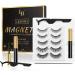Magnetic Eyelashs Larbois 5 Paires Magnetic Eyelashes Natural Look with Eyeliner Kit Self Adhesive&Reusable Fluffy Fake Eyelashes Set and Waterproof&Long Lasting Magnetic Eyeliner No Glue Needed