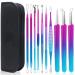 Acne Needle 10pcs Kit Stainless Steel Blackhead Remover Beauty Face Pimple Comedone Extractor Needle Clip Pore Cleaner (Color : Colorful 10pcs)