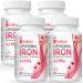 Liposomal iron 42 mg (iron sulfate) - with folic acid and vitamin B12-60 capsules for the immune system energy & blood formation - highly bio -availability iron supplements (4pack)