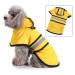 Smalllee_lucky_store rain jacket for dogs waterproof raincoat with hood hoodie hole for leash reflecting easily adjustable for small medium large large XS yellow