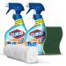 ELKO Towel + Sponge + 2 Tile Mold & Mildew Removers 32oz Cleaner Bathroom Bleach Cleaner Spray Towel Heavy Duty Scrub Sponge No Scrubbing Bathroom Cleaner