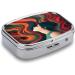 Colorful Hair Print Pill Box for Women | 2 Compartment Portable Medicine Organizer | Decorative Metal Pill Case for Pocket & Purse - Buy Online on GoSupps.com