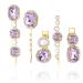Purple Hair Accessories - 5 Elegant Purple Hair Clips for Women Vintage Diamond Hair Pins Handmade Faux Crystal Bobby Pins Elegant Gold Metal Bobby Pins Gifts for Women Girls
