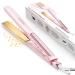 Locks 2 in 1 smoothing iron 20s quick heating titanium plates ion hair smoothers for a smooth style 3D floating panel prevents hair pulling with LCD display 130 C-230 C-pink-pink