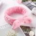 Spa Headband Bowknot Hair Bands Makeup Headbands Coral Fleece Hair Bands Elastic Bath Shower Head Wraps for Women Girls Washing Face Shower Sports Beauty Skincare Light Pink - Buy Online on GoSupps.com