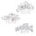 Euvoym 3 Pieces Bridal Wedding Hair Clip Comb Bridal Flower Side Hair Clips Pearl Bridal Headpiece Wedding Accessories for Women and Girls