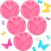 5 Pieces Butterfly Silicone Molds Mini Butterfly Fondant Cake Baking Mold Silicone Butterfly Chocolate Mold Pink Polymer Clay Molds Small Clay Molds  Non-stick DIY Tool for Cake Decor