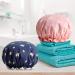 Women's Waterproof Double Layered Shower Caps 4 Pack - Blue, Pink, Green, Light Green - Buy Online on GoSupps.com