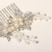 Pearl Bridal Hair Comb Sliver Wedding Bridal Pearl Hair Accessories for Women Handmade Rhinestone Wedding Hair Slides for Bride Bridesmaid - Buy Online on GoSupps.com