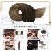 Moresoo Human Hair Weft Extensions Brown Root Ombre to Light Brown with Blonde - 16 Double Weft 100g #3/8/22 - Buy Online on GoSupps.com