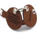 Personalized Copter Farm Dog Brand Bag | Engraved Leather Dog Collar | Art & Real Leather | Custom Double-Sided Design (Brown Round) - Buy Online on GoSupps.com