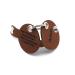 Dog brand pocket with push button engraving brown |Round - pear |Made of synthetic leather |engraved on both sides |Diameter approx. 30mm (round)