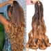 Luoyudu french curly braiding hair 24 inch T4/30 Loose Wavy 8 Pack Bouncy Braiding Hair extensions 75g/Pack French Curly Synthetic Hair Extensions (T4/30)
