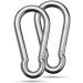 Carabiner stainless steel |2 pieces |230 kg load capacity |Size 80x8mm |Fire brigade carabiner hook |AISI |Sport transport (2 pieces - 80x8mm) 80x8mm - 2 pieces
